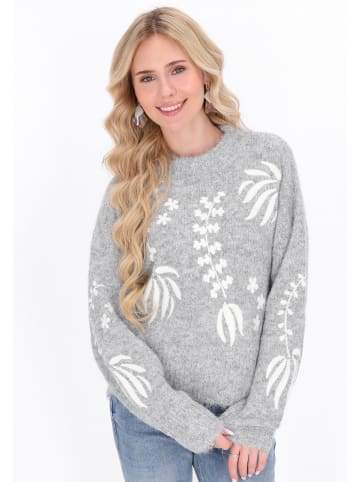 IZIA Women Sweater in light grey melange