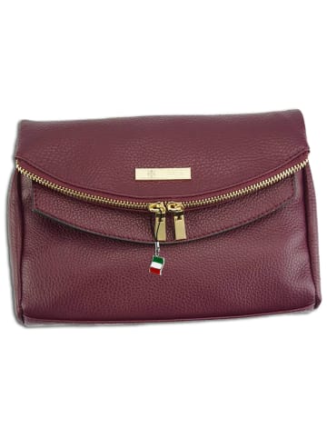 Florence Florence Schultertasche, Clutch Leder rot, bordeaux ca. 24cm breit