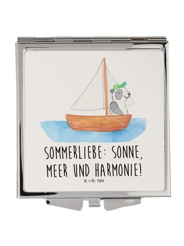 Mr. & Mrs. Panda Handtaschenspiegel quadratisch Sommerliebe mit ... in Weiß
