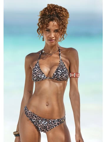 LASCANA Triangel-Bikini-Top in braun-bedruckt