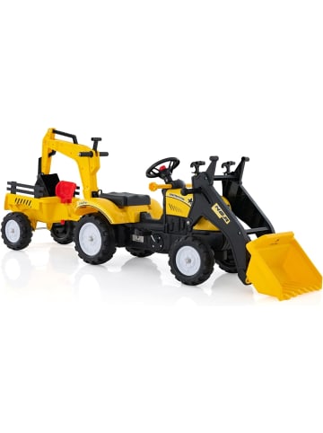 COSTWAY Trettraktor Kinder Elektroauto 3-6 Jahre in Gelb
