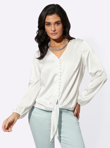 creation L Satin-Bluse in ecru