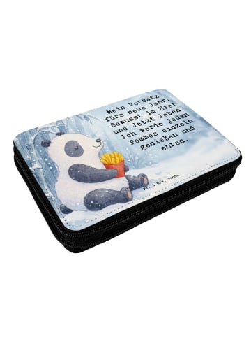 Mr. & Mrs. Panda Bleistiftetui Panda Winter Pommes Design mit Sp... in Weiß