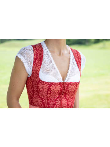 Berwin Feine Spitzen-Dirndlbluse mit tiefem V-Ausschnitt