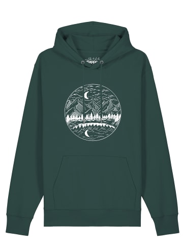 wat? Apparel Sweatshirt Mountains by night in Glazed Green