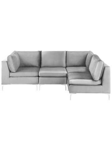Beliani Modulsofa EVJA in Grau - (W) 235 x (H) 84 x (L) 150 cm linksseitig