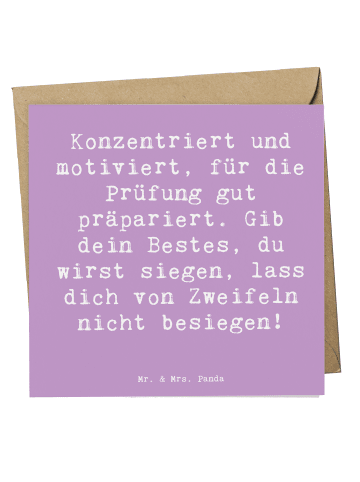 Mr. & Mrs. Panda Deluxe Karte Prüfungen bestehen mit Spruch in Lavendeltraum