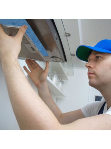 relaxdays Dunstabzugshaube Filter in Weiß/ Blau – 100 x 200 cm