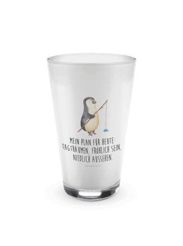 Mr. & Mrs. Panda Glas Pinguin Angler mit Spruch in Transparent