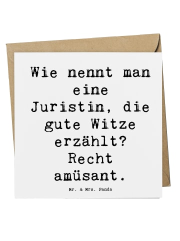 Mr. & Mrs. Panda Einladungskarte Spruch Juristin Humor mit Spruch in Weiß