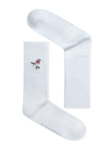 GreenBomb Socken Animal Sparrow in Weiß