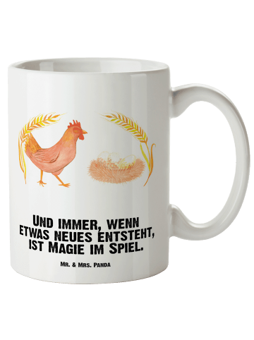 Mr. & Mrs. Panda Kaffeepott Huhn Stolz mit Spruch in Weiß