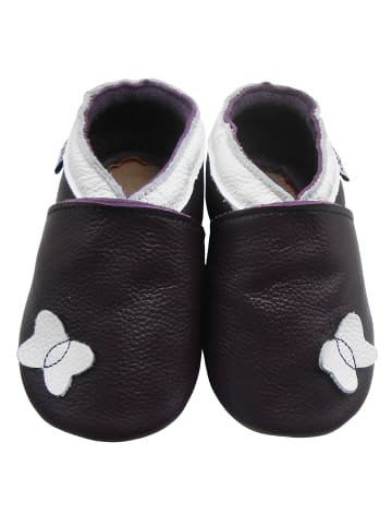Yalion Leder-Krabbelschuhe "Libellen" in Schwarz