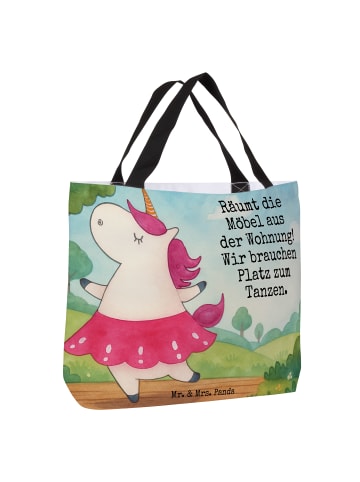 Mr. & Mrs. Panda Shopping Bag Einhorn Ballerina Design mit Spruch in Weiß