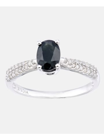 Diamant L'éternel Ring aus 375 Weißgold mit 1.24 Karat Diamant mit Saphir