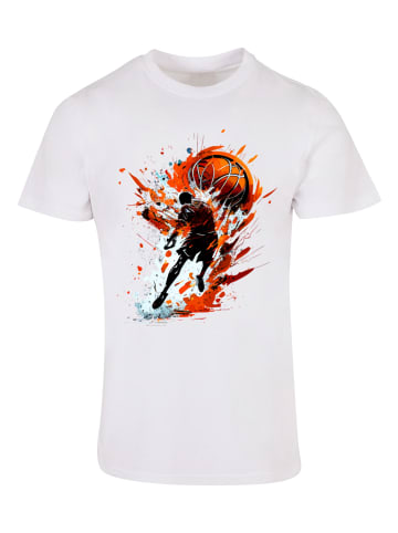 F4NT4STIC T-Shirt Basketball Splash Sport  UNISEX in weiß