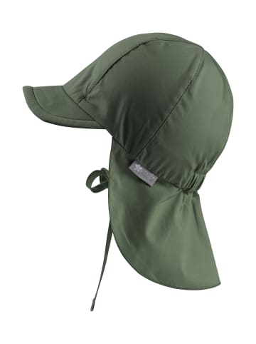 Sterntaler Schirmmütze mit Nackenschutz uni in dunkelgrün