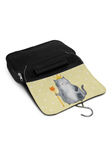 Mr. & Mrs. Panda Kulturtasche Katze König ohne Spruch in Gelb Pastell