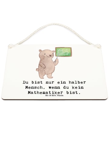 Mr. & Mrs. Panda holzbild Mathematiker Herz mit Spruch in Weiß