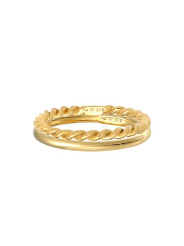 Elli Ring 925 Sterling Silber Twisted in Gold