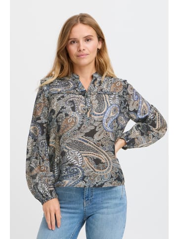 Pulz Langarm-Bluse PZJAYLA Loose fit in Dark Sapphire Paisley Printed