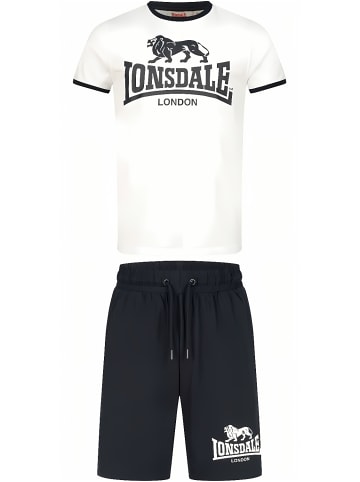 Lonsdale Trainingsanzug "Maist T-Shirt & Shorts Set Normale Passform" in Weiß