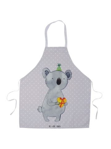 Mr. & Mrs. Panda Schürze Koala Geschenk ohne Spruch in Grau Pastell