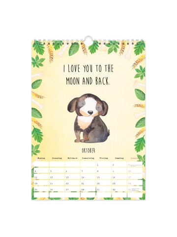 Mr. & Mrs. Panda A4 Wandkalender 2024 Hund Collection mit Spruch in Weiß