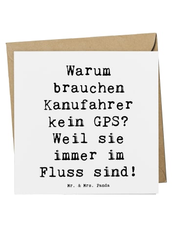 Mr. & Mrs. Panda Glückwunschkarte Spruch Kanu Lebensweg mit Spruch in Weiß