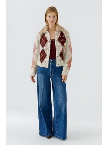 Oui Strickjacke in lt stone red