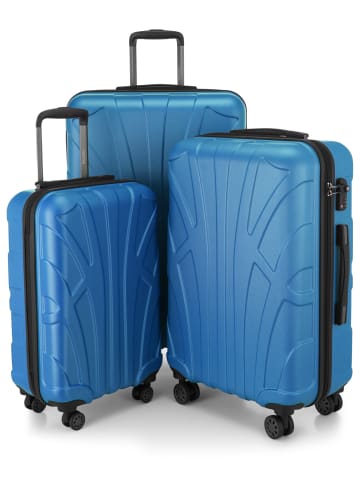 suitline Suitline - 3er Koffer-Set in Cyanblau