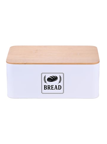 relaxdays Brotkasten in Weiß - (B)33 x (H)13,5 x (T)19 cm