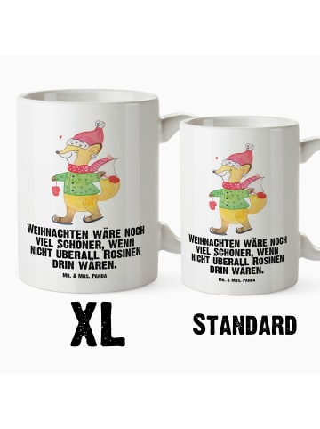 Mr. & Mrs. Panda Große Teetasse Fuchs  Schlittschuhe mit Spruch in Weiß