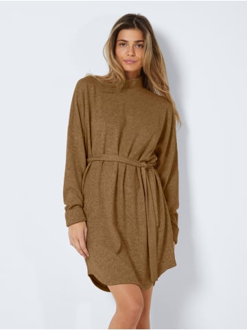 Noisy may Langarm Strickkleid Pullover Shirt Dress NMCITY in Braun