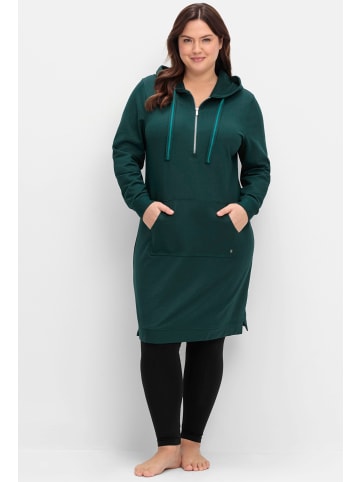 sheego Sweatkleid in tiefgrün