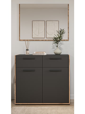 Inn.Furn Garderobe-Set grau und Nox Eiche, Garderobenkombination 2-teilig, 95 x 189 cm