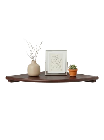relaxdays Eckregal in Dunkelbraun - (B)30 x (H)3 x (T)30 cm