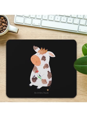 Mr. & Mrs. Panda Mouse Pad Kuh ohne Spruch in Schwarz