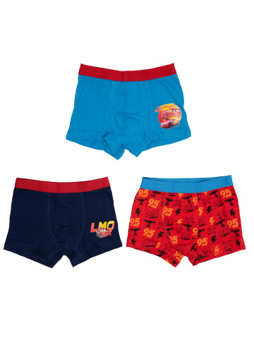 United Labels 3er Pack Disney Cars - Lightning McQueen Boxershorts in blau/rot