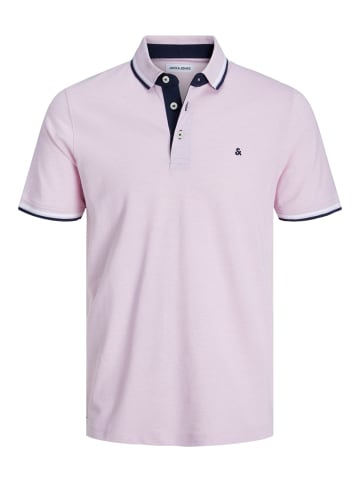 Jack & Jones Polo Shirt JJEPAULOS Sommer Hemd Kragen Pique Cotton in Pink