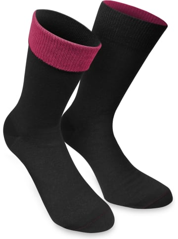 normani 1 Paar Socken Bi-Color in Schwarz/Beere