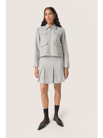 Soaked in Luxury SLAugustina Jacket Regular fit in Grey and White Pinstripe