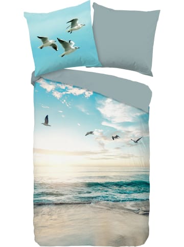 Good Morning Renforcé Wendebettwäsche in blau