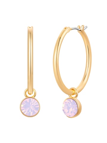Lulu & Jane Creolen aus Messing mit Glaskristall in gelbgold