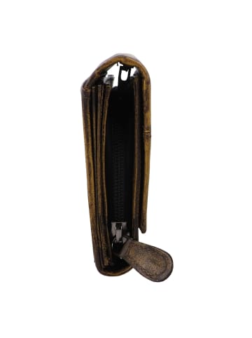 Greenburry Destressed Geldbörse RFID Schutz Leder 13 cm dirty yellow