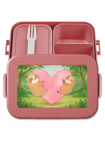 Mr. & Mrs. Panda Essensbehälter Faultiere Herz Design ohne Spruch in Rot Pastell