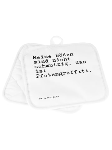 Mr. & Mrs. Panda Topflappen Meine Böden sind nicht... mit Spruch in Weiß