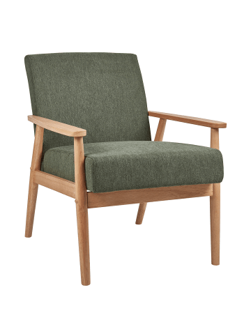 Beliani Sessel ESRUM in Grün/Braun - (W) 62 x (H) 79 x (L) 80 cm