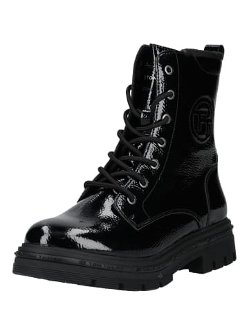 Tom Tailor Stiefelette in Schwarz Lack