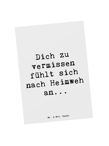 Mr. & Mrs. Panda Postkarte Spruch Heimweh Sehnsucht mit Spruch in Weiß